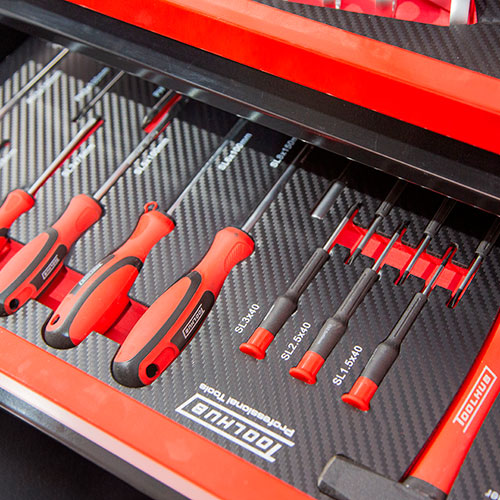 Estuche de juego de destornilladores abierto